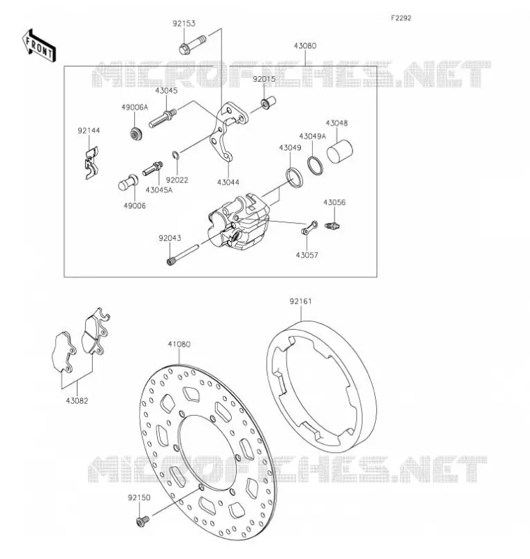 FREIN AVANT Kawasaki MOTOS 650 2022 KLR650  KL650FNFNN
