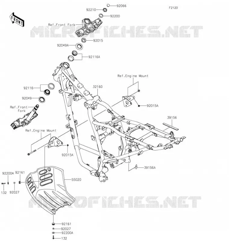 CADRE Kawasaki MOTOS 650 2022 KLR650  KL650GNFNL