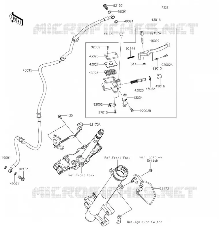 MAITRE CYLINDRE AV Kawasaki MOTOS 650 2022 KLR650  KL650GNFNL