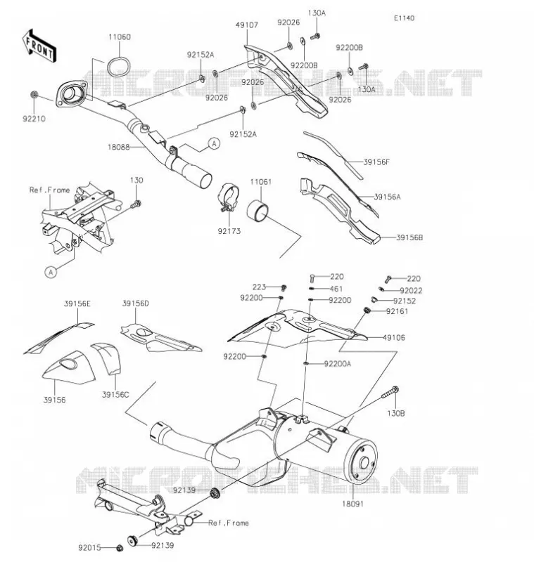 &Eacute;CHAPPEMENT Kawasaki MOTOS 650 2022 KLR650  KL650GNFNN