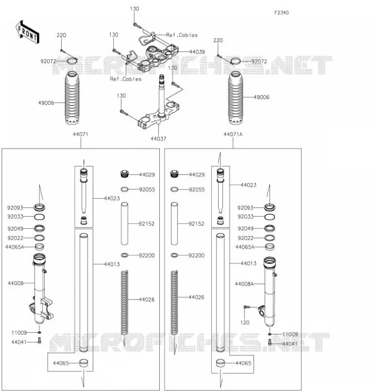 FOURCHE Kawasaki MOTOS 650 2022 KLR650  KL650GNFNN