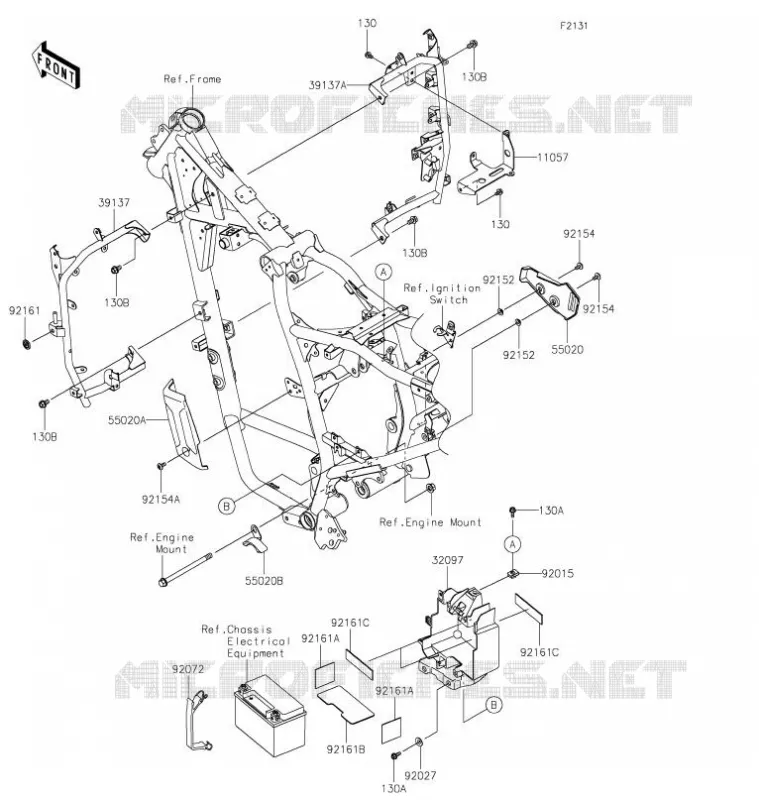PIECE DE CADRE (COUVERTURE) Kawasaki MOTOS 650 2022 KLR650  KL650GNFNN