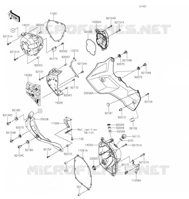 COUVERCLES MOTEUR Kawasaki MOTOS 1000 2022 VERSYS 1000  KLZ1000CNFNN