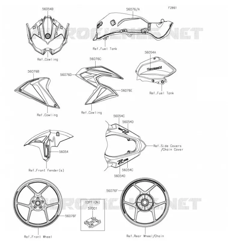 AUTOCOLLANT Kawasaki MOTOS 1000 2021 Z H2 SE  ZR1000LMFNL