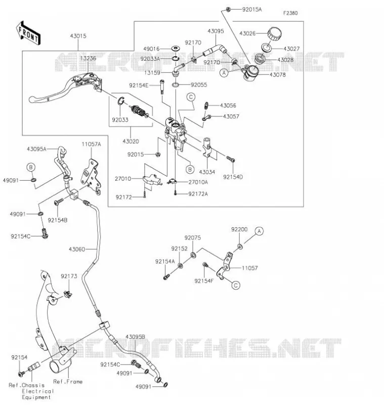 EMBRAYAGE MAITRE CYLINDRE Kawasaki MOTOS 1000 2021 Z H2 SE  ZR1000LMFNL
