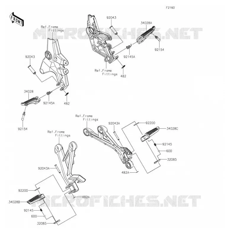 REPOSE PIED Kawasaki MOTOS 1000 2022 Z H2 SE  ZR1000LNSNN