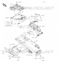 GARDE BOUE ARRI&Egrave;RE pour Kawasaki Z900RS 2022
