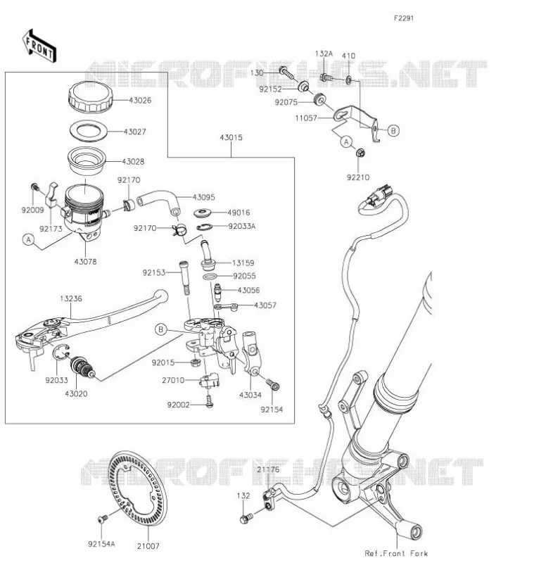 MAITRE CYLINDRE AV Kawasaki MOTOS 900 2021 Z900RS  ZR900KMFNB