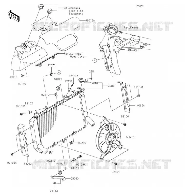 RADIATEUR Kawasaki MOTOS 900 2021 Z900RS  ZR900KMFNB
