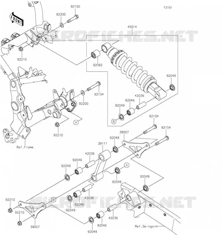 SUSPENSION/AMORTISSEUR Kawasaki MOTOS 900 2021 Z900RS  ZR900KMFNB