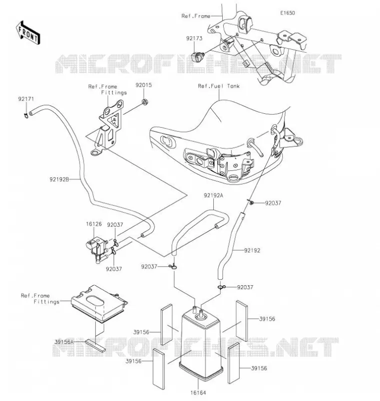 SYSTEME D'EVAPORATION CARBURANT Kawasaki MOTOS 900 2021 Z900RS  ZR900KMFNB
