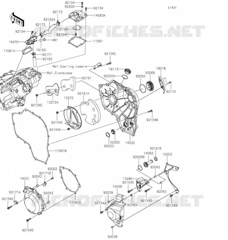 COUVERCLES MOTEUR Kawasaki MOTOS 1000 2021 NINJA H2R  ZX1000YMFNN