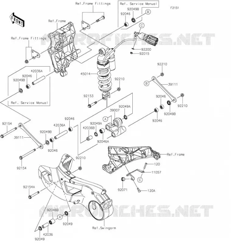 SUSPENSION/AMORTISSEUR Kawasaki MOTOS 1000 2021 NINJA H2R  ZX1000YMFNN