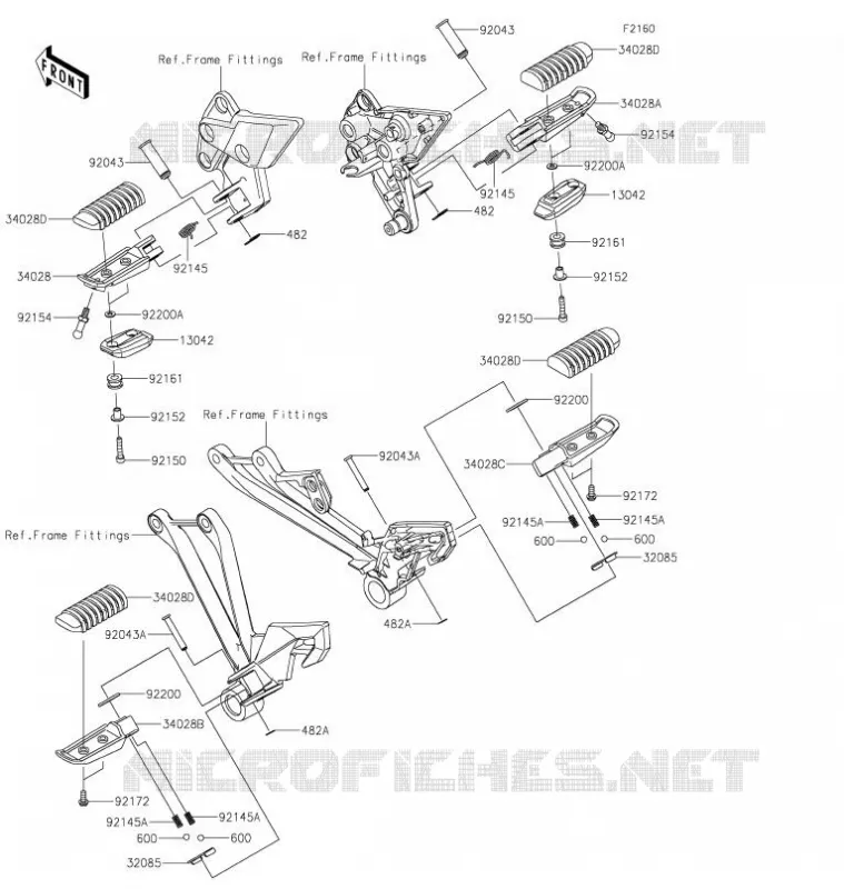 REPOSE PIED Kawasaki MOTOS 1000 2022 NINJA 1000SX  ZX1002KNFNN
