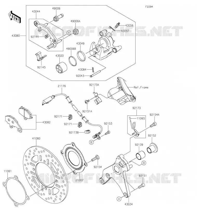 FREIN ARRIERE Kawasaki MOTOS 1000 2022 NINJA 1000SX  ZX1002KNSNN