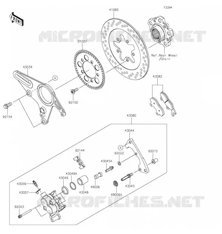 FREIN ARRIERE Kawasaki MOTOS 1000 2022 NINJA H2 SX SE  ZX1002RNFNL