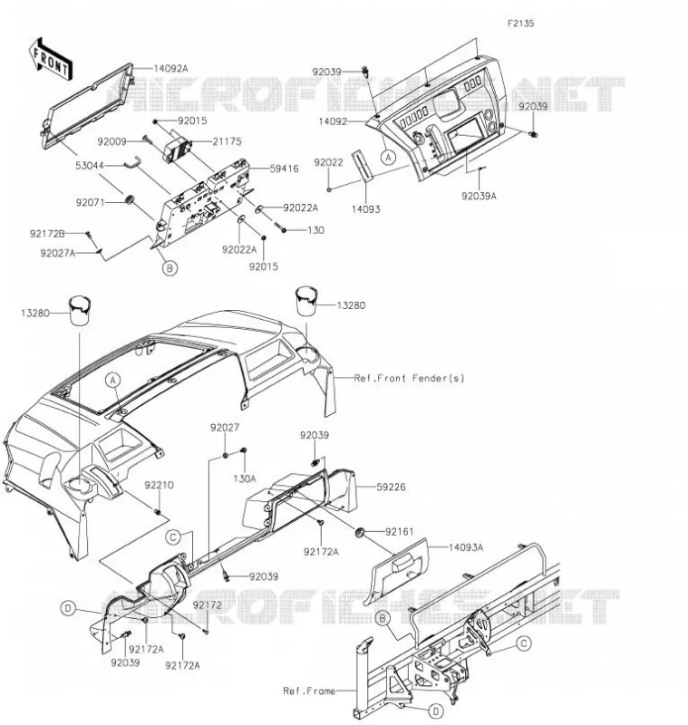 BOITE AVANT Kawasaki SSV 820 2022 MULE PRO-FX  KAF820FNFNL