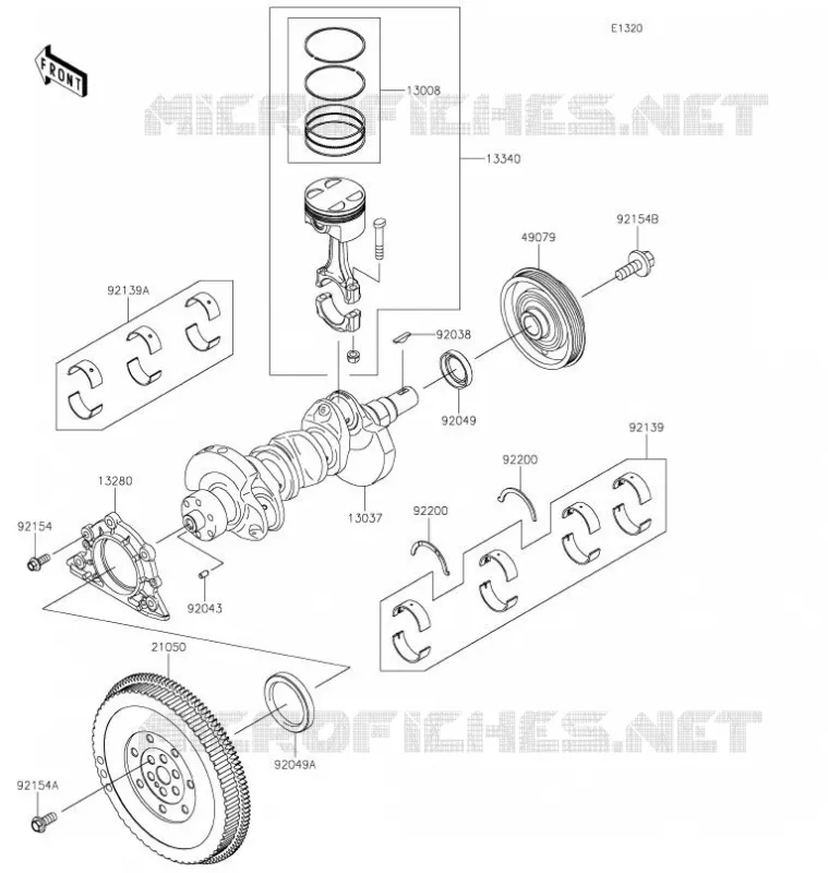 VILEBREQUIN/PISTON Kawasaki SSV 820 2022 MULE PRO-FX  KAF820FNFNL