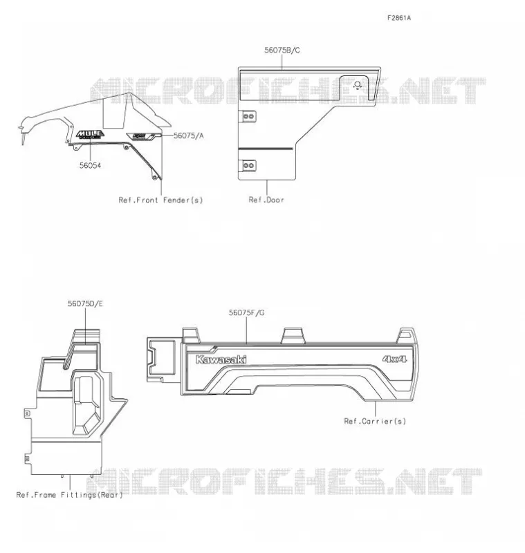 AUTOCOLLANT(GREEN) Kawasaki SSV 820 2022 MULE PRO-FX  KAF820FNFNL