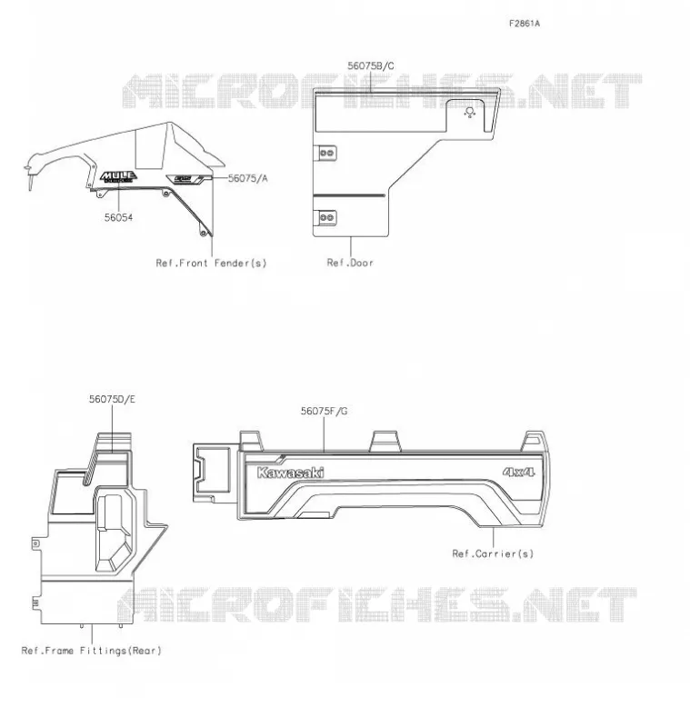 AUTOCOLLANT(GREEN) Kawasaki SSV 820 2022 MULE PRO-FX  KAF820FNFNN