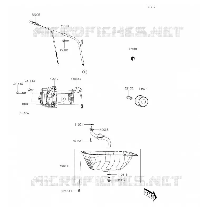 POMPE A HUILE/FILTRE &Agrave; HUILE Kawasaki SSV 820 2022 MULE PRO-FX  KAF820GNFNL