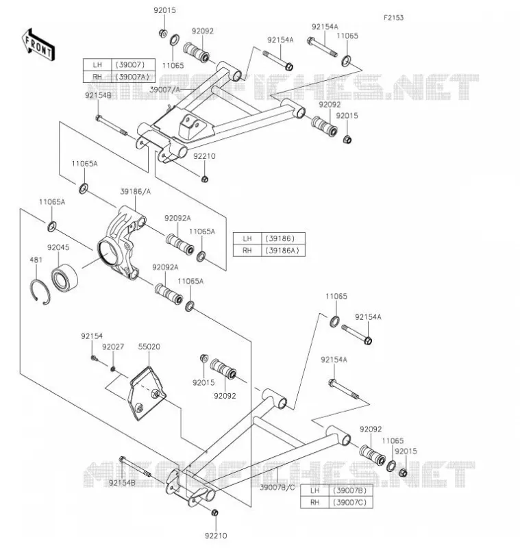 SUSPENSION ARRI&Egrave;RE Kawasaki SSV 820 2022 MULE PRO-FX  KAF820GNFNN