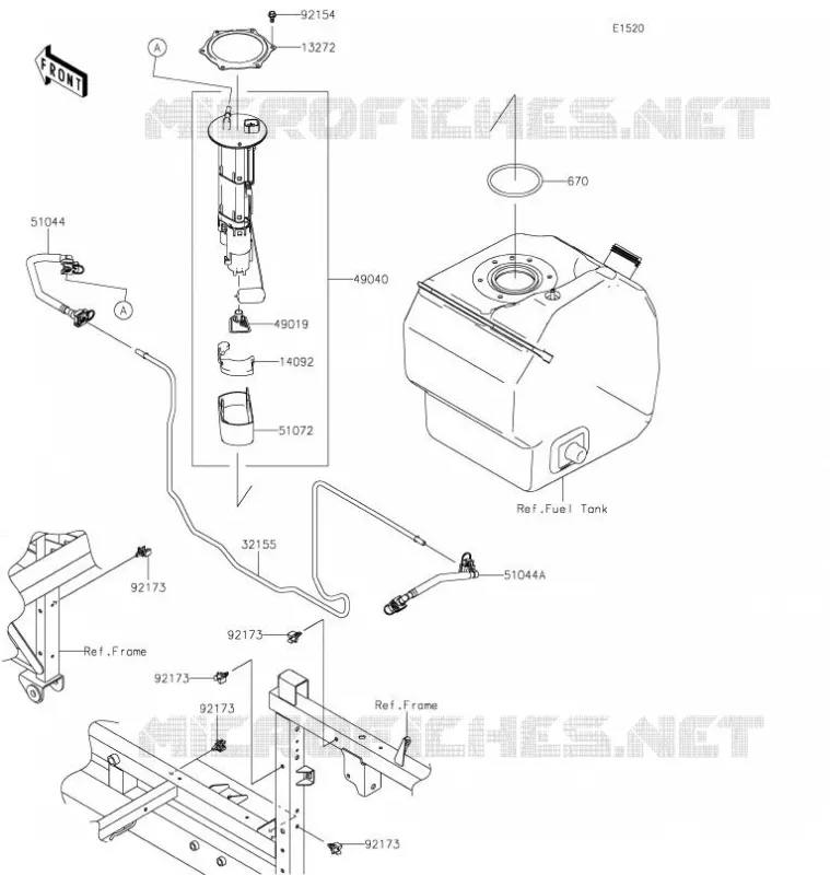 POMPE A ESSENCE Kawasaki SSV 820 2022 MULE PRO-FXT  KAT820BNFNN
