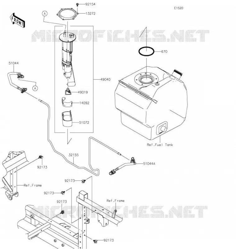 POMPE A ESSENCE Kawasaki SSV 820 2022 MULE PRO-FXT  KAT820CNFNL