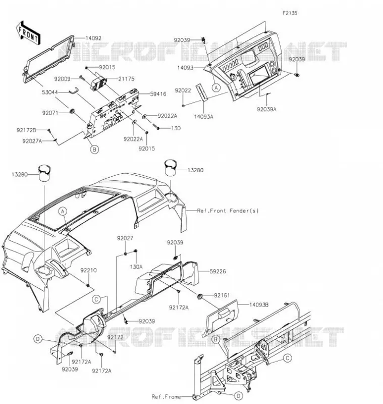 BOITE AVANT Kawasaki SSV 820 2022 MULE PRO-FXT  KAT820CNFNL