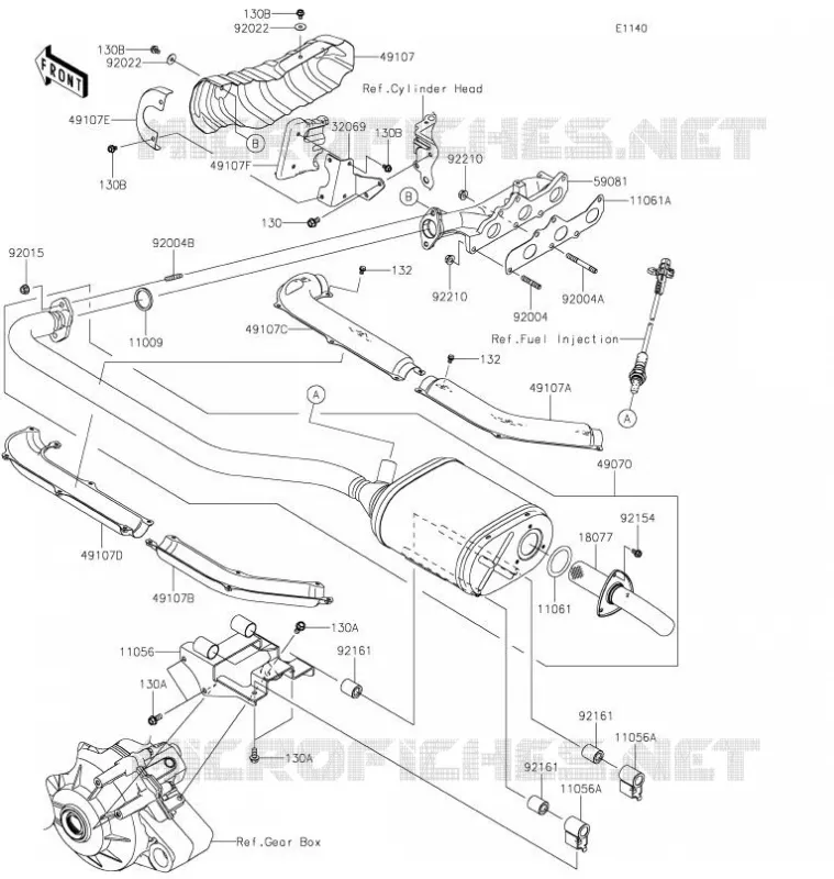 &Eacute;CHAPPEMENT Kawasaki SSV 820 2022 MULE PRO-FXT  KAT820CNFNN