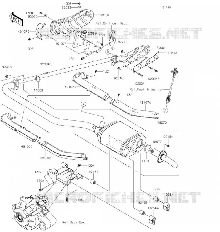 &Eacute;CHAPPEMENT Kawasaki SSV 820 2022 MULE PRO-FXT  KAT820DNFNL