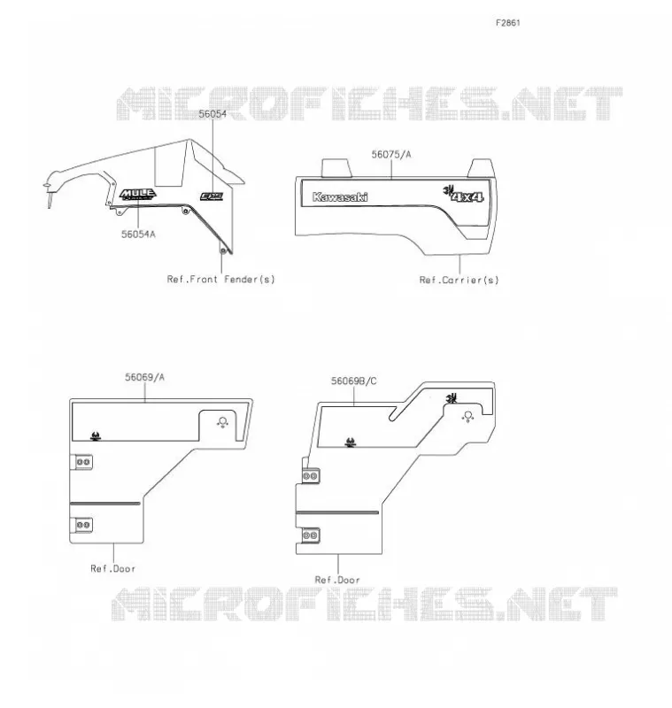 AUTOCOLLANT Kawasaki SSV 820 2022 MULE PRO-FXT  KAT820DNFNN