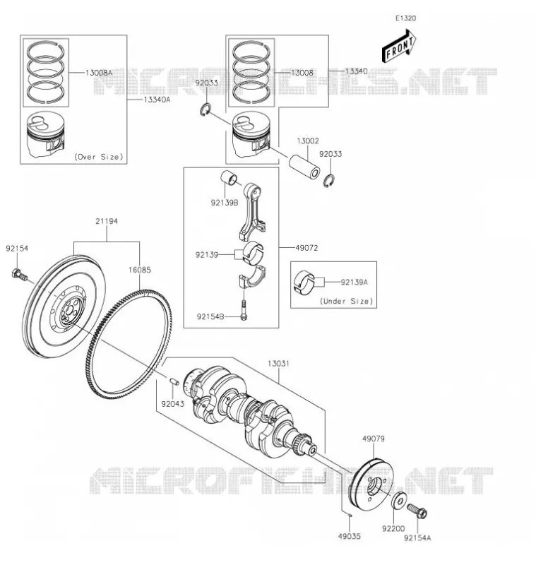 VILEBREQUIN/PISTON Kawasaki SSV 1000 2022 MULE PRO-DX  KDF1000ANFNN