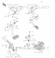 PEDALE DE FREIN/LEVIER ACCELERATEUR pour Kawasaki TERYX4 2021