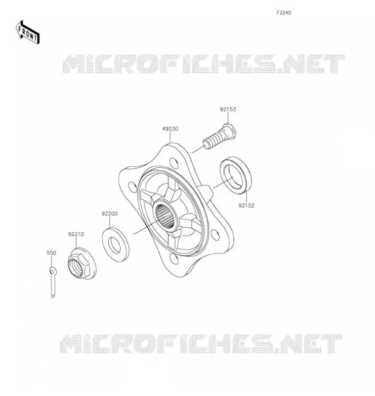 MOYEU ARRIERE/FREIN Kawasaki SSV 800 2021 TERYX4  KRT800KMFNL