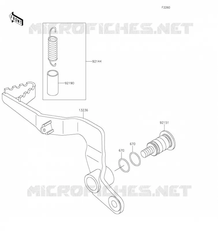 PEDALE DE FREIN Kawasaki TOUT-TERRAIN 65 2022 KX65  KX65CNFNN