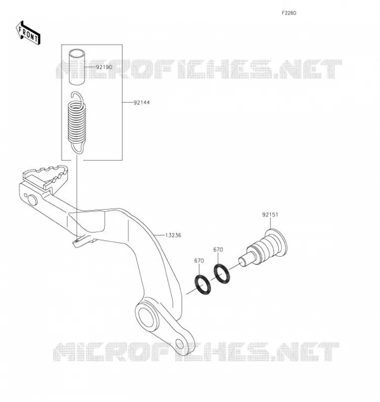 PEDALE DE FREIN Kawasaki TOUT-TERRAIN 85 2022 KX85-II  KX85DNFNN