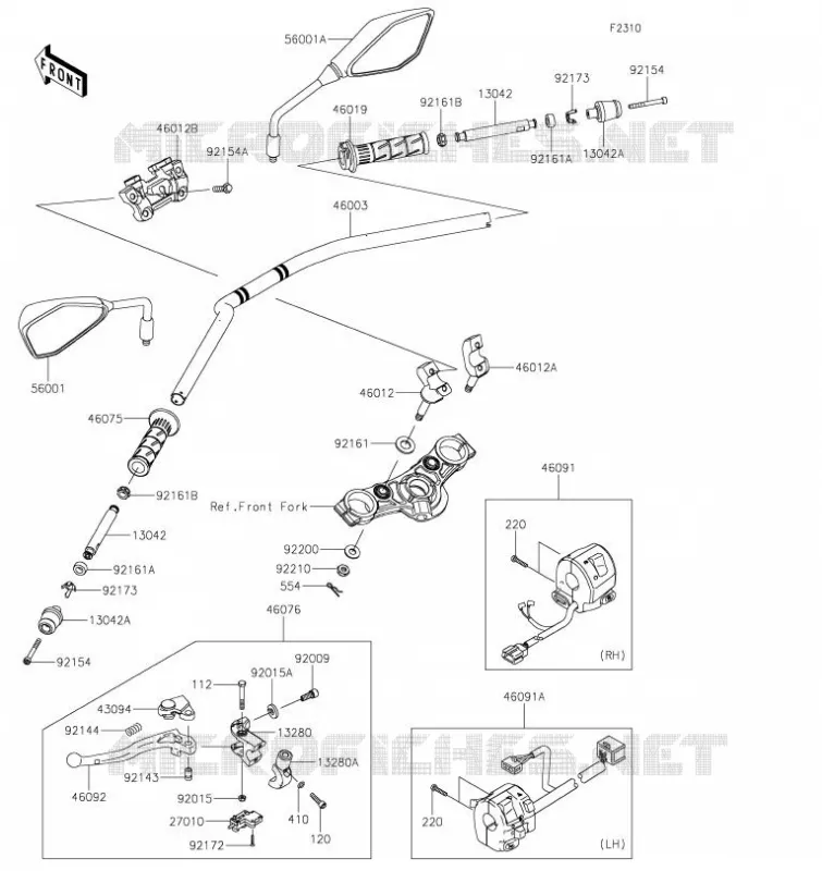 GUIDON Kawasaki MOTOS 650 2017 Z650  ER650HHF