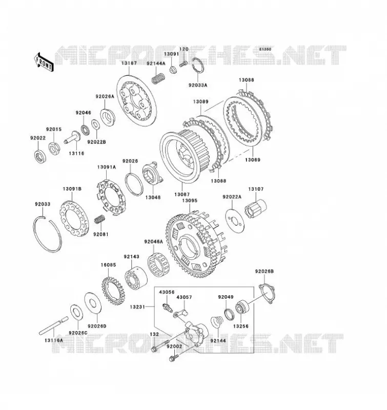 EMBRAYAGE Kawasaki MOTOS 1100 1993 ZZ-R1100  ZX1100-D1