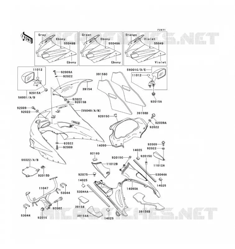 CARENAGE Kawasaki MOTOS 1100 1993 ZZ-R1100  ZX1100-D1