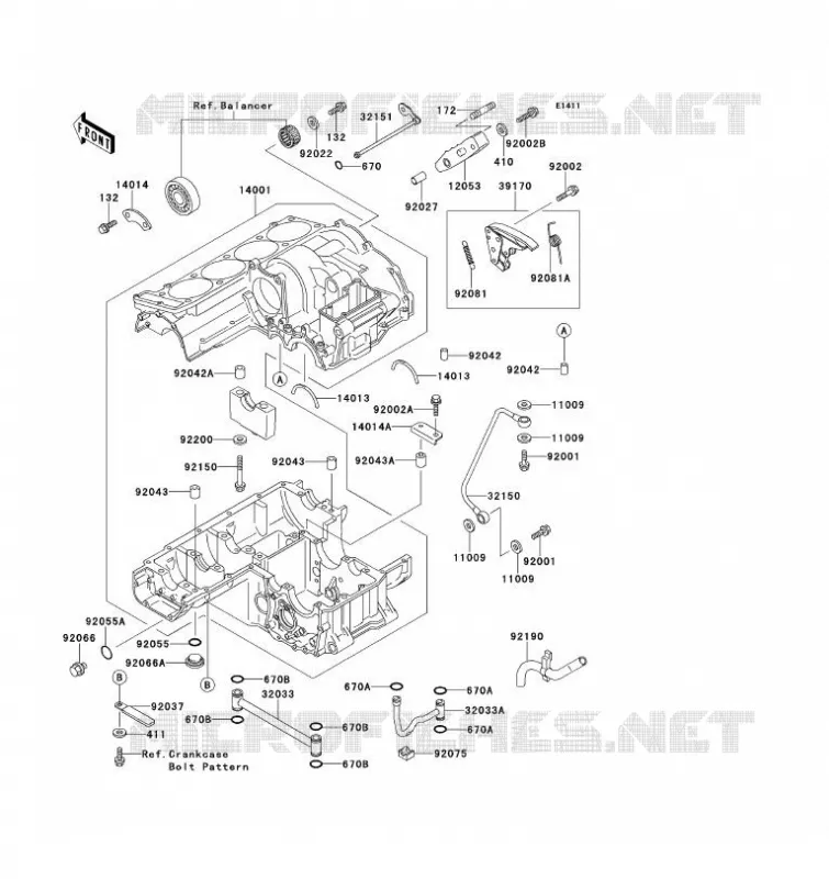 CARTER MOTEUR(S) Kawasaki MOTOS 1100 1993 ZZ-R1100  ZX1100-D1