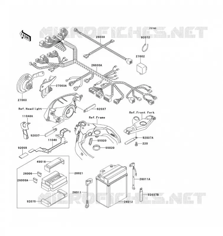 CHASSIS EQUIPMENT ELECTRIQUE Kawasaki MOTOS 1100 1993 ZZ-R1100  ZX1100-D1