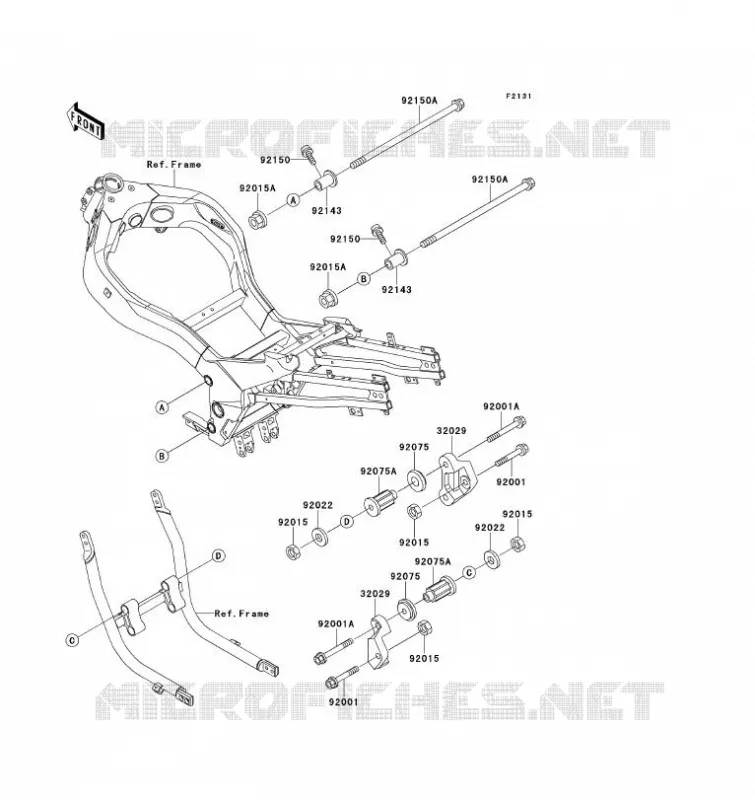 PIECE DE CADRE (COUVERTURE) Kawasaki MOTOS 1100 1993 ZZ-R1100  ZX1100-D1