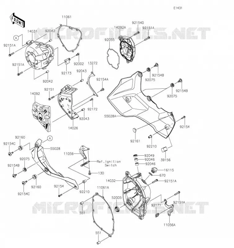 COUVERCLES MOTEUR Kawasaki MOTOS 1000 2020 VERSYS 1000  KLZ1000CLF