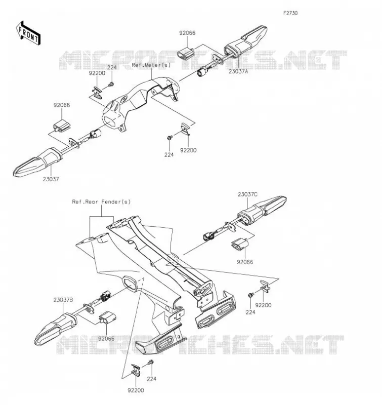 CLIGNOTANTS Kawasaki MOTOS 900 2021 Z900  ZR900HMFNN