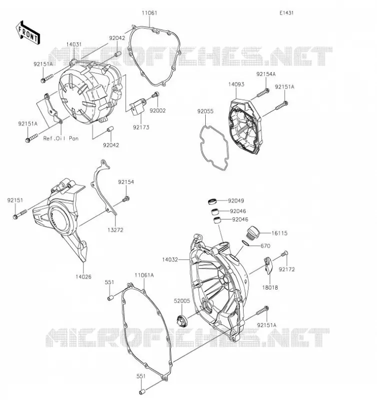 COUVERCLES MOTEUR Kawasaki MOTOS 900 2021 Z900  ZR900HMFNN