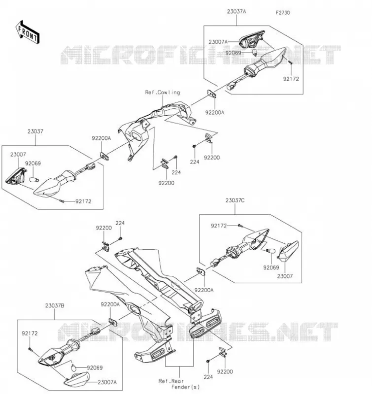 CLIGNOTANTS Kawasaki MOTOS 650 2021 Z650  ER650KMFNN