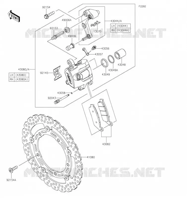FREIN AVANT Kawasaki MOTOS 650 2020 NINJA 650  EX650MLFA