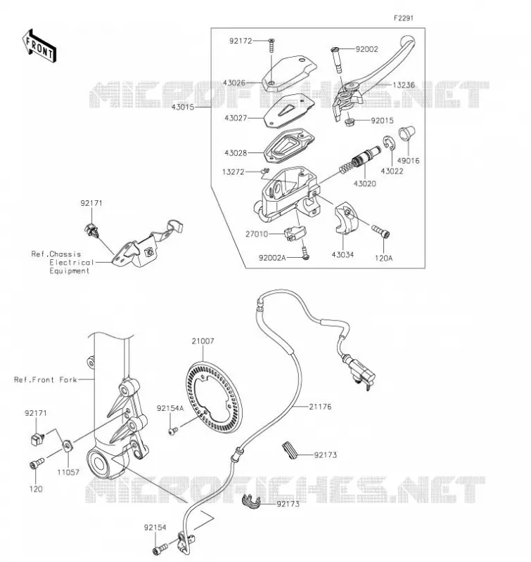 MAITRE CYLINDRE AV Kawasaki MOTOS 650 2020 NINJA 650  EX650MLFA