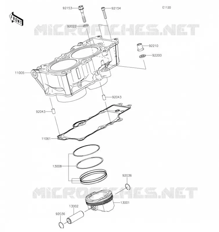 CYLINDRE/PISTON Kawasaki MOTOS 650 2020 NINJA 650  EX650MLFA